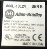 ALLEN BRADLEY AB 800L-18L24 AMBER INDICATOR LIGHT 24 VOLTS SERIES B