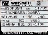 Winsmith 930MDSN Right Angle Speed Reducer 1.5HP 1750RPM 40:1 Ratio
