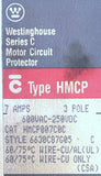 Lot of (2) Westinghouse HMCP007C0C 3-Pole Circuit Breaker 7A 600VAC 250VDC