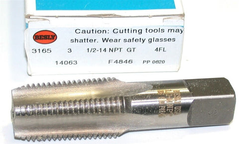 Besly 1/2"-14 NPT 4 Flute 3165 Taper Pipe Tap 14063 New