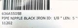 Pack of 10 Black Iron Pipe Nipple 1/8" x 5"