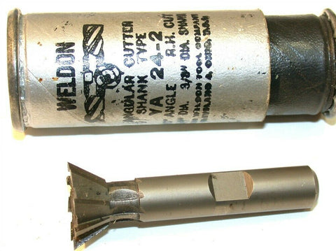 Weldon 60° Single-Angle 3/4" 8 Flute Dovetail Cutter YA 24-2 New