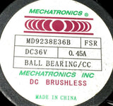 MECHATRONICS INC. MD9238E36B FAN 36 VDC 0.45 AMPS (8 AVAILABLE)