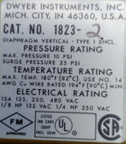 Dwyer Instruments 1823-2 Low Differential Pressure Switch 15A 125/480VAC 1/8 HP