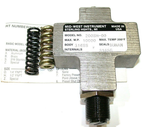 UP TO 4 NEW MID-WEST INSTRUMENT 1/2" FNPT PRESSURE LIMITING AIR VALVES 200SH-00