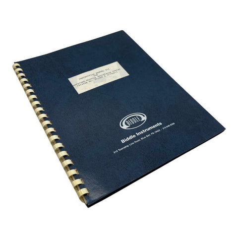 Biddle 57J 577500 Energized Wind Resistance Tester Operating Manual