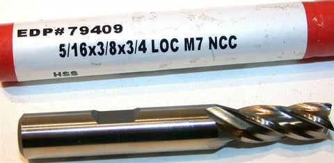 Up to 4 New Brubaker 5/16" Diameter 3/8" Shank 4 Flute HSS Single End Mill 79409