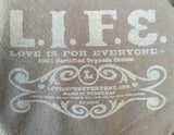 Life Men's Roots Soul Life Love Is For Everyone Share The Vibe Black Shirt Large