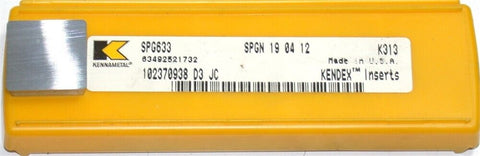 Lot of 5 New Kennametal Kendex Positive Carbide Turning Inserts SPG633 K313