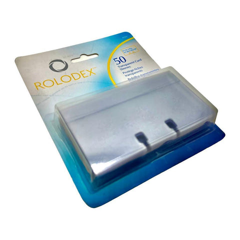 Rolodex 67650 Transparent Business Card Sleeves New Package Of 50 - 2 1/4" X 4"