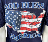 Fruit Of The Loom God Bless America North Carolina USA Flag Graphic Shirt Size L