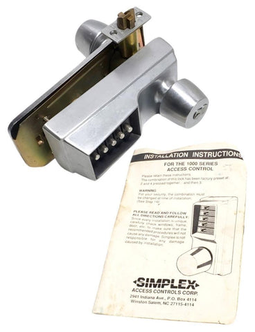 Simplex HKUO205529 Knob Digit Pushbutton Lock 1000 Series With Key ...
