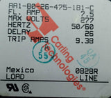 Carling Technologies AA1-B0-26-475-1B1-C Panel Mount Circuit Breaker 7.5A 277VAC
