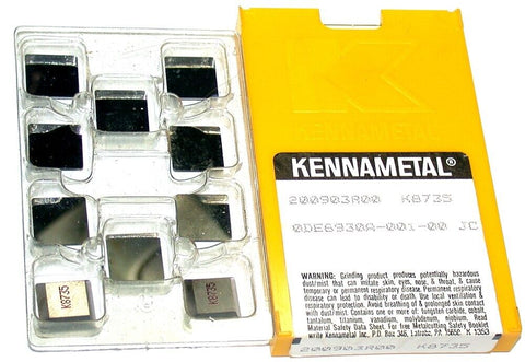 Lot of 10 New Kennametal Carbide 1/2" Square 1/8" Thick Inserts 200903A00 K8735