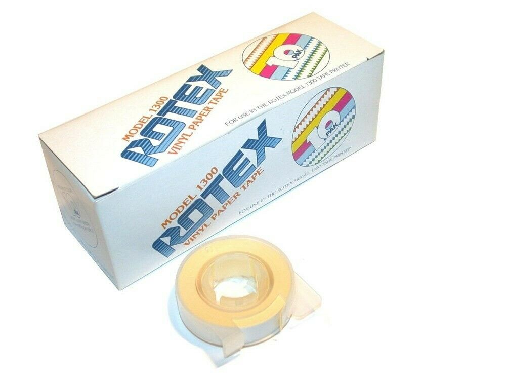 Rotex Paper Clips UP TO 20 NEW ROTEX 10 PACK VINYL PAPER TAPES FOR MODEL 1300 LABELER