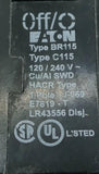 Lot of (2) Eaton BR115 1 Pole Circuit Breaker 15A 120/240V Plug-On
