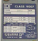 New Square D  9007B62G  Heavy Duty Oil Tight Limit Switch