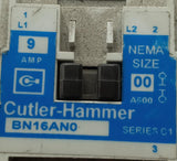 Cutler-Hammer BN16AN0 Motor Starter Relay 9A 600V 2 Pole 1 PH