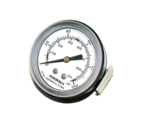 MARSH INSTRUMENT PRESSURE GAUGE 1/8 NPT 3" DIAMETER 0-100 PSI MODEL J6048