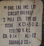 Square D QO220 2 Pole Circuit Breaker 20A 120/240VAC 1 Phase Plug-In Mount
