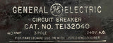 General Electric TE132040 3-Pole Circuit Breaker 40A 240V 3 Phase Bolt-On