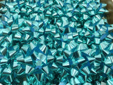 Brizzolari Premium 3-1/2" Teal Star Gift Bow 3/8" Ribbon 29 Loop 48 Count