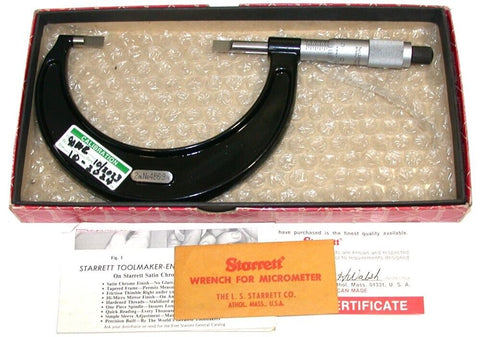 Starrett Blade Micrometer Mics 2 to 3 Inch #486P-3 Calibrated