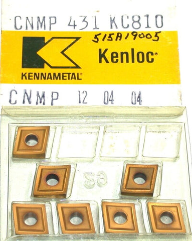 Lot of 7 Kennametal Kenloc Indexable Carbide Turning Inserts CNMP 431 KC810
