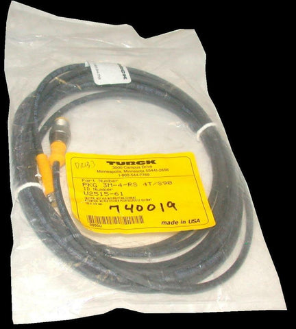 NEW TURCK   PKG 3M-4-RS 4T/S90   FEMALE TO FEMALE CABLE CORDSET