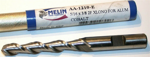 Up to 2 New Melin 5/16" Diameter 3/8" Shank 2 Flute X Long End Mills AA-1210-E