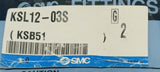 Pack of (2) SMC KSL12-03S Union Elbow Rotary Fittings
