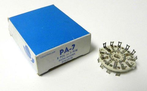 NEW CENTRALAB PA-7 5 POL - 3 POS NON-SHORT STEATITE