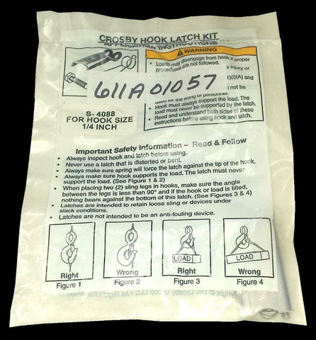 New Crosby  SS-4088  Hoist Hook Latch Kit 1/4"