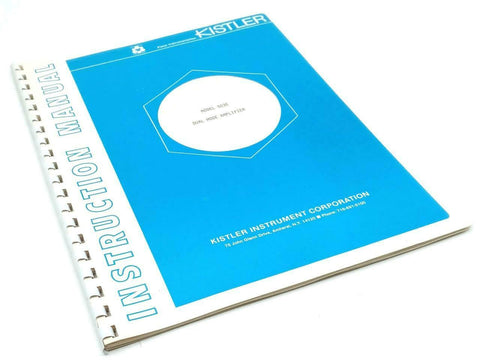 Kistler Model 503E Dual Mode Amplifier Instruction Manual