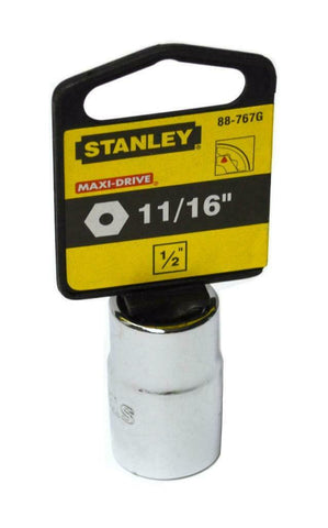 New Stanley 88-767G Maxi-Drive 1/2" Drive 12 Point Socket 11/16"