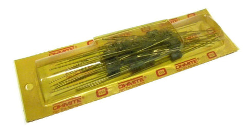 BRAND NEW PACK OF 25 OHMITE 42JR10 RESISTORS 2 WATTS 0.1 OHMS (3 AVAILABLE)