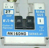 CUTLER-HAMMER MOTOR STARTER RELAY 27 AMP MODEL AN16DN0