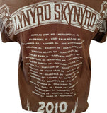 Alstyle Men's Lynard Skynard God Guns 2010 Brown Short Sleeve Shirt Size Large