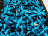 Brizzolari 3-1/2" Textured Light Blue Star Gift Bow 3/4" Ribbon 15 Loop 70 Count