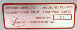 Veeco Instruments EC-200 Evapatrol Controller 406100-1 2KVA