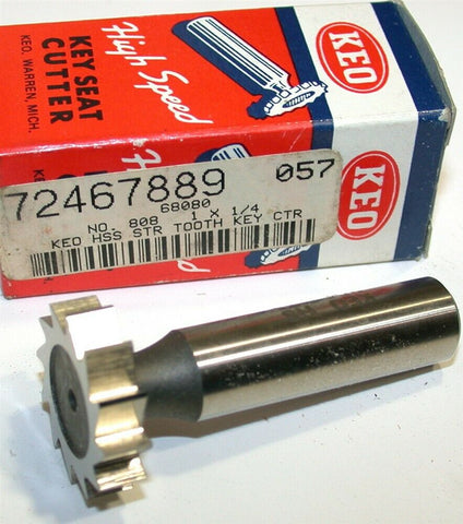 KEO 1" Diameter 1/2" shank 12 Teeth Straight Tooth Keyseat Cutter 72467889 New