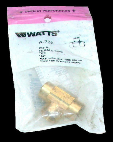 New Watts  A-730  Brass Female Pipe TEE 1/4 NPT