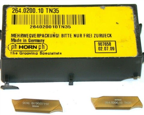 Lot of 2 New Ph Horn .079 Carbide Grooving & Parting Off Insert 264.0200.10 TN35