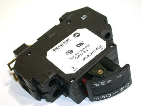ALLEN BRADLEY 1 AMP 2POLE 250VAC/65VDC CIRCUIT BREAKERS 1492-GHD010F