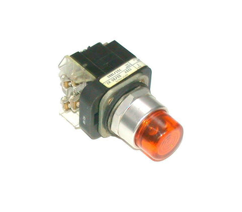 ALLEN BRADLEY  800T-PT16   AMBER ILLUMINATED MOMENTARY PUSHBUTTON  1 N.O. 1 N.C.