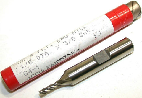 Up To 17 New Brubaker 1/8" 4 Flute HSS End Mills 79400