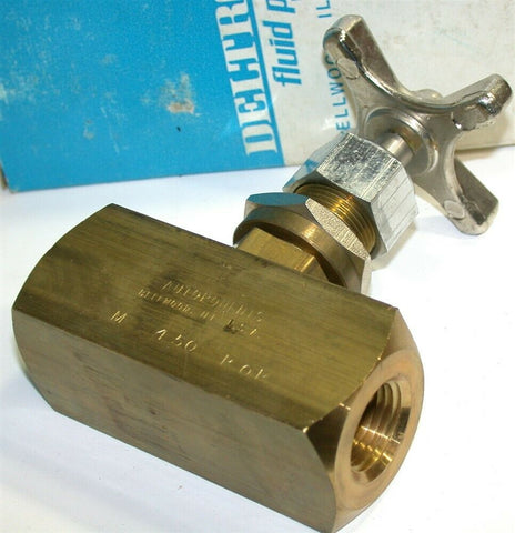 Deltrol Pneu-Trol 1/2" 10,000 PSI Brass Globe Needle Valve M150-B1 New