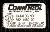Control International 862-1460-00 Foot Switch 125-250 VAC 10 Amps 1/2 HP