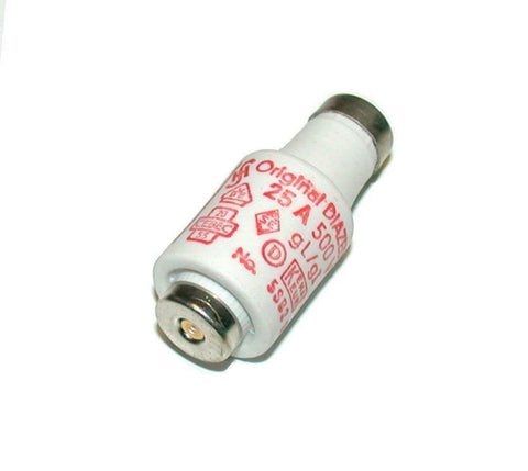 CEBEC  5SB2  ORIGINAL DIAZED BOTTLE FUSE 25 AMP 500 VAC gL/gI