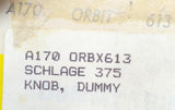 Schlage A170 ORB 613 Grade 2 Single Dummy Knob Orbit Oil Rubbed Bronze No Handed